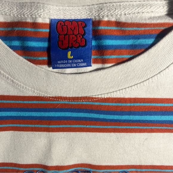 Striped Empyre T-Shirt with Blue and Orange Accents - Picture 1 of 4